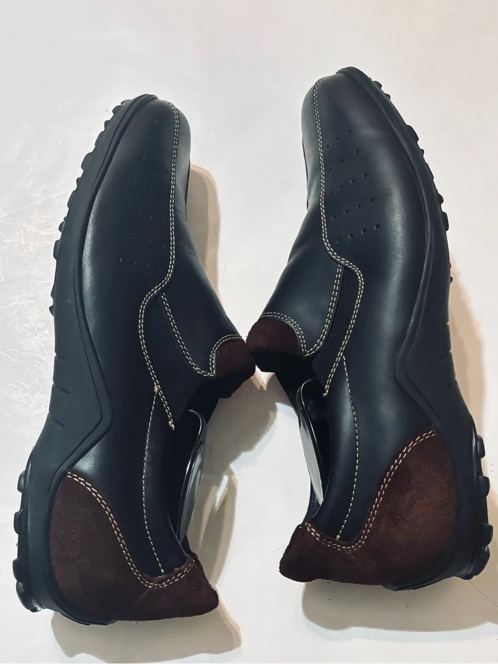 Tucker Black Slip-On Casual Loafers with Brown Suede Accents coleham